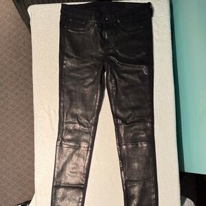 Rag & Bone Black Lambskin Leather Skinny Jean